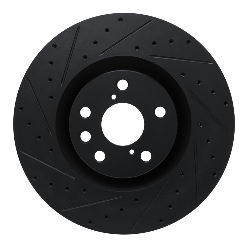 Lexus IS Brake Rotor (1) - Front - R1 Concepts - Drilled & Slotted - Black - `11-`25 Lexus IS Brake Rotor (1) - Front - R1 Concepts - Drilled & Slotted - Black - `11-`25